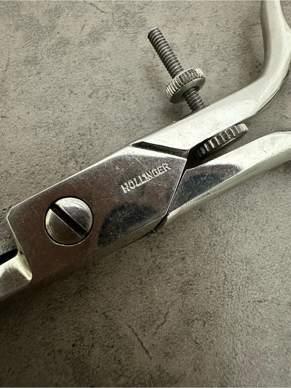 Vintage Silver Stainless Steel Buttonhole Scissors Highly Specialized Rollinger